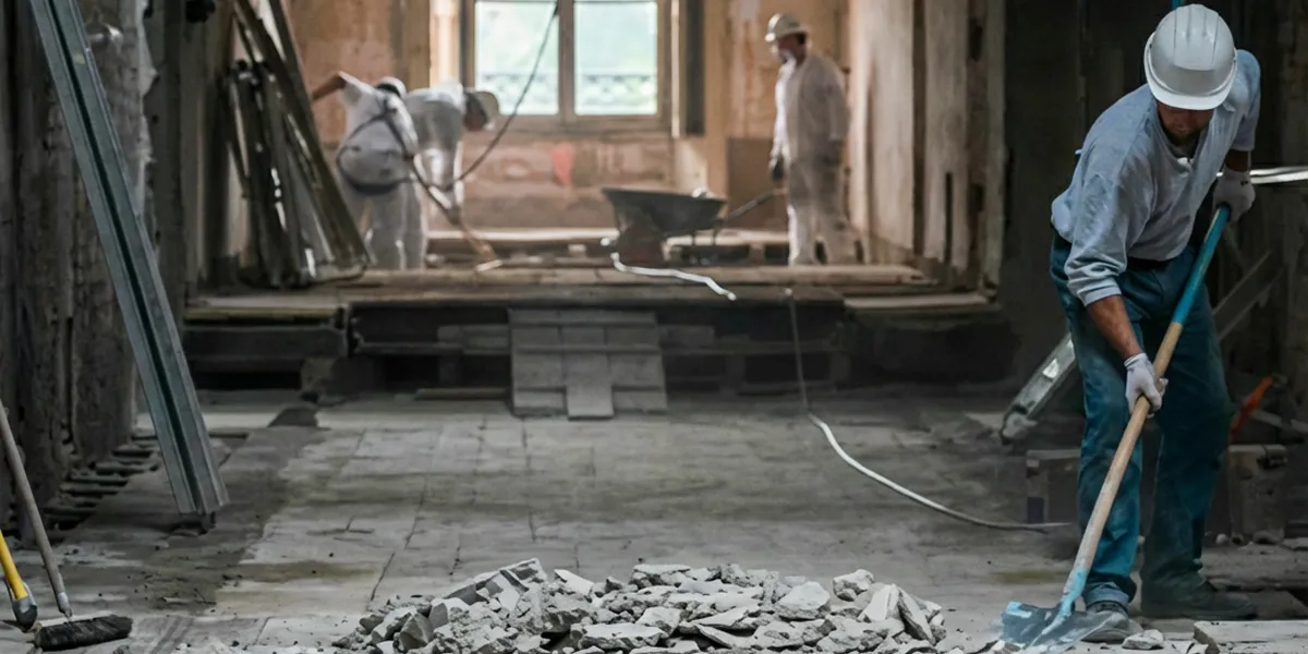 fire damage restoration professionals performing structural cleanup and restoration after a fire in Pittsburgh, PA