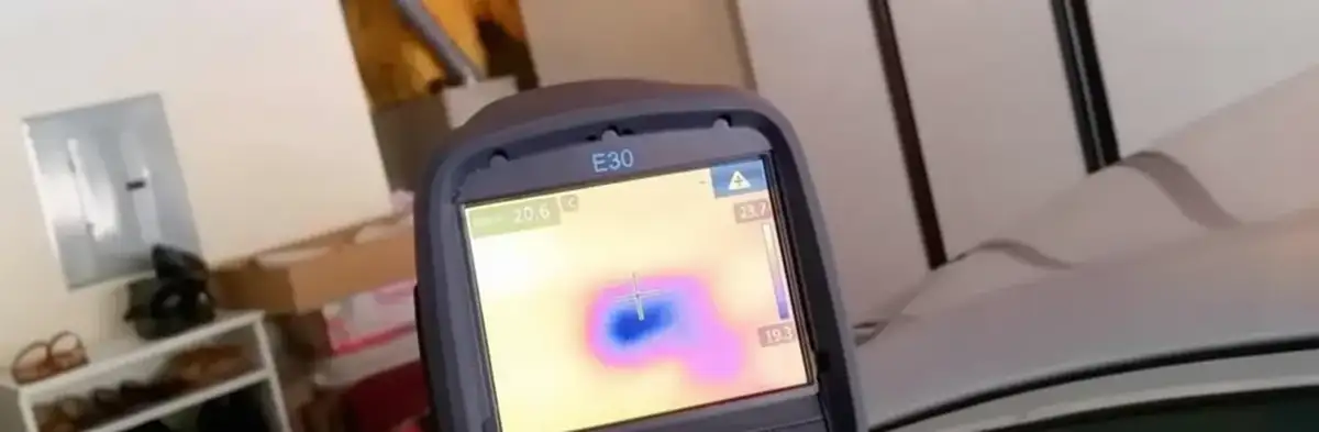 mold inspection using thermal imaging technology to detect moisture and hidden mold in a home in Pittsburgh, PA