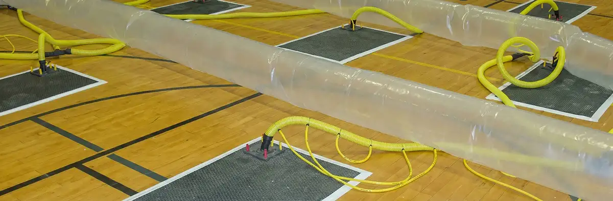water clean up drying system set up to remove moisture and prevent further damage in Pittsburgh, PA